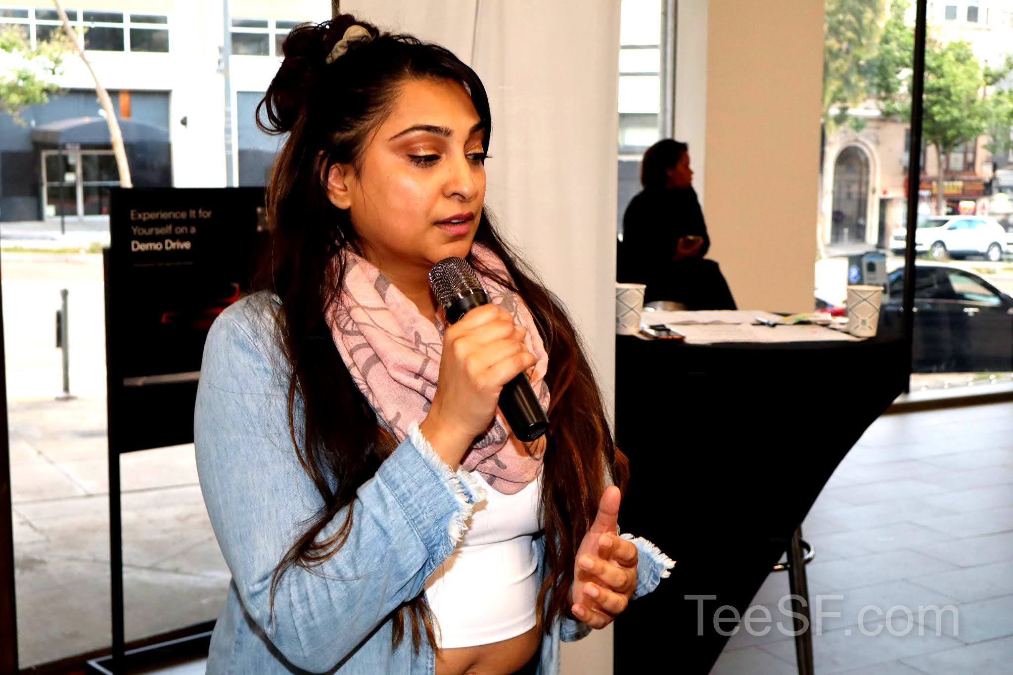 A photo from a pitch night event at Tesla in San Francisco.